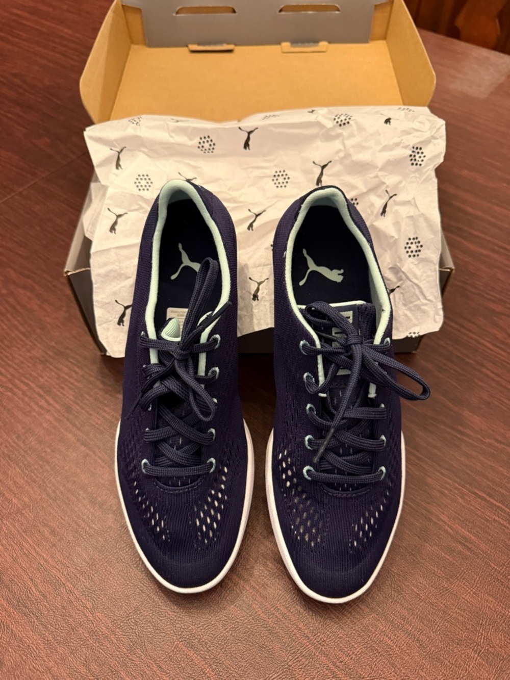 Puma Navy with Light Teal Accent Golf Shoe